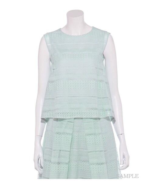 FRAY I.D（フレイアイディー）の「ボーダー刺繍ブラウス（ブラウス・レディース・WHT/MNT・0/1）」の9枚目の写真