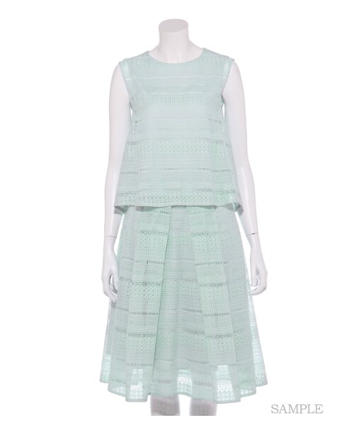 FRAY I.D（フレイアイディー）の「ボーダー刺繍ブラウス（ブラウス・レディース・WHT/MNT・0/1）」の10枚目の写真