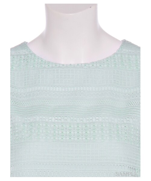 FRAY I.D（フレイアイディー）の「ボーダー刺繍ブラウス（ブラウス・レディース・WHT/MNT・0/1）」の6枚目の写真