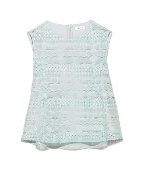 FRAY I.D（フレイアイディー）の「ボーダー刺繍ブラウス（ブラウス・レディース・WHT/MNT・0/1）」の2枚目の写真