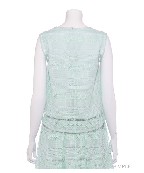 FRAY I.D（フレイアイディー）の「ボーダー刺繍ブラウス（ブラウス・レディース・WHT/MNT・0/1）」の4枚目の写真