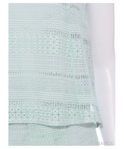 FRAY I.D（フレイアイディー）の「ボーダー刺繍ブラウス（ブラウス・レディース・WHT/MNT・0/1）」の8枚目の写真