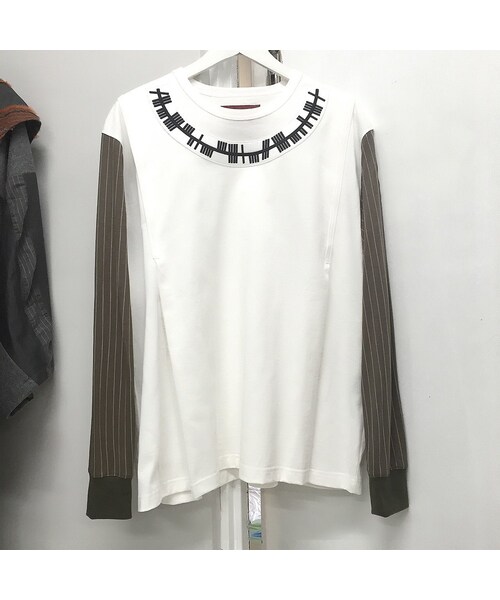 elephant TRIBAL fabrics（エレファントトライバルファブリックス）の「elephant TRIBAL fabrics ストライプロングTシャツ　/white（Tシャツ/カットソー・メンズ・その他）」の8枚目の写真