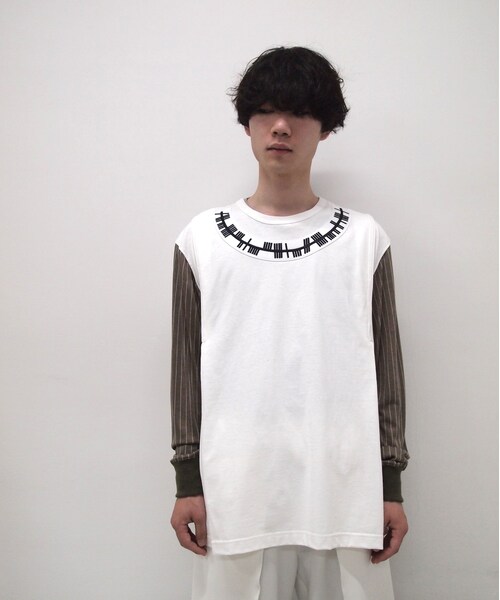 elephant TRIBAL fabrics（エレファントトライバルファブリックス）の「elephant TRIBAL fabrics ストライプロングTシャツ　/white（Tシャツ/カットソー・メンズ・その他）」の10枚目の写真