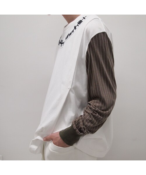 elephant TRIBAL fabrics（エレファントトライバルファブリックス）の「elephant TRIBAL fabrics ストライプロングTシャツ　/white（Tシャツ/カットソー・メンズ・その他）」の13枚目の写真