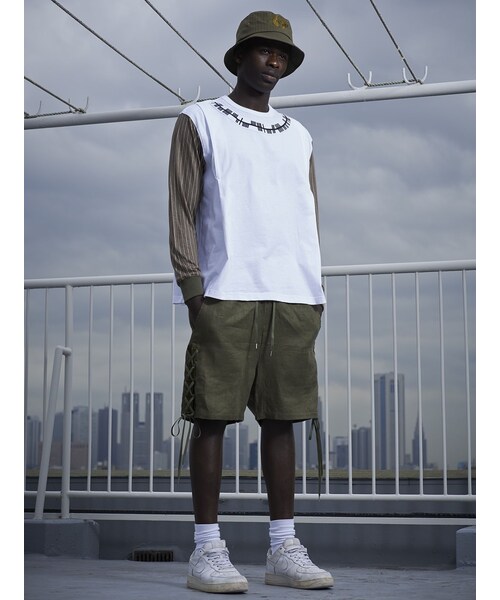 elephant TRIBAL fabrics（エレファントトライバルファブリックス）の「elephant TRIBAL fabrics ストライプロングTシャツ　/white（Tシャツ/カットソー・メンズ・その他）」の2枚目の写真