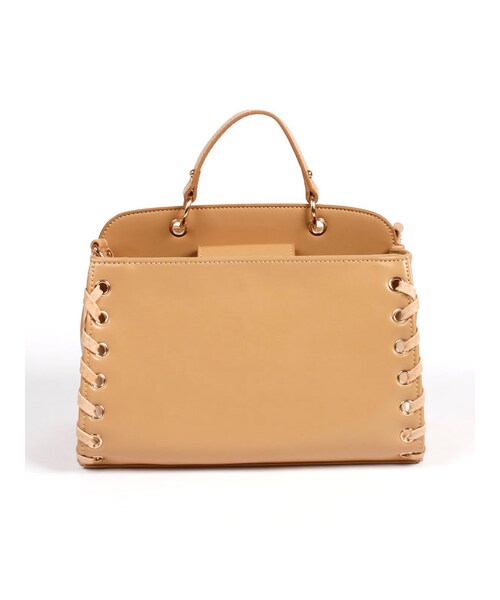 31 Sons de mode（トランテアン　ソン　ドゥ　モード）の「≪夏カタログ掲載ITEM≫サイド編込みボストンバッグ（バッグ・レディース・ブラック/ホワイト/キャメル・フリー）」の6枚目の写真