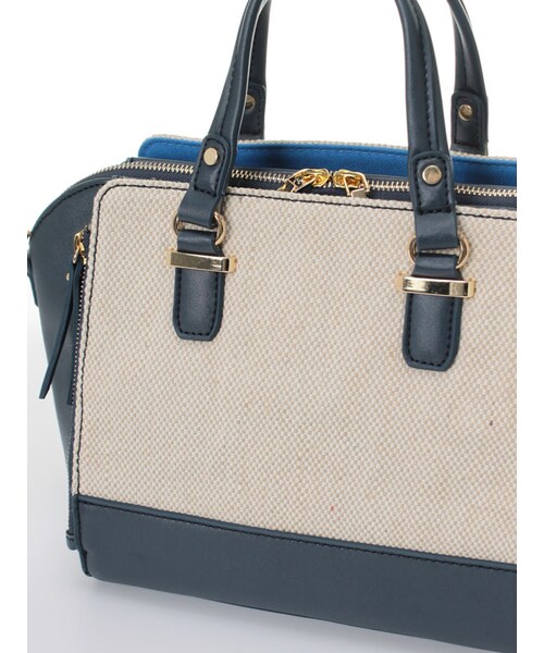 31 Sons de mode（トランテアン　ソン　ドゥ　モード）の「≪夏カタログ掲載ITEM≫カラー切替ボストンバッグ（バッグ・レディース・ネイビー/イエロー/キャメル・フリー）」の6枚目の写真