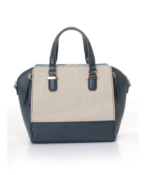 31 Sons de mode（トランテアン　ソン　ドゥ　モード）の「≪夏カタログ掲載ITEM≫カラー切替ボストンバッグ（バッグ・レディース・ネイビー/イエロー/キャメル・フリー）」の5枚目の写真