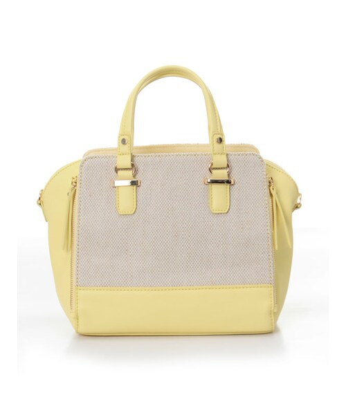 31 Sons de mode（トランテアン　ソン　ドゥ　モード）の「≪夏カタログ掲載ITEM≫カラー切替ボストンバッグ（バッグ・レディース・ネイビー/イエロー/キャメル・フリー）」の3枚目の写真