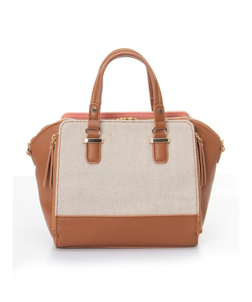 31 Sons de mode（トランテアン　ソン　ドゥ　モード）の「≪夏カタログ掲載ITEM≫カラー切替ボストンバッグ（バッグ・レディース・ネイビー/イエロー/キャメル・フリー）」の2枚目の写真