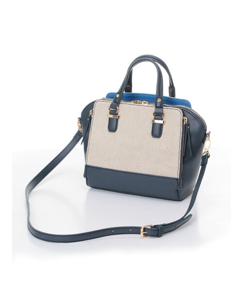 31 Sons de mode（トランテアン　ソン　ドゥ　モード）の「≪夏カタログ掲載ITEM≫カラー切替ボストンバッグ（バッグ・レディース・ネイビー/イエロー/キャメル・フリー）」の11枚目の写真