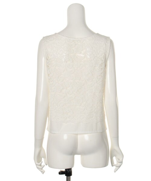 31 Sons de mode（トランテアン　ソン　ドゥ　モード）の「≪夏カタログ掲載ITEM≫スカラップレースセットアッププルオーバー（トップス・レディース・カーキ/ホワイト・36/38）」の5枚目の写真