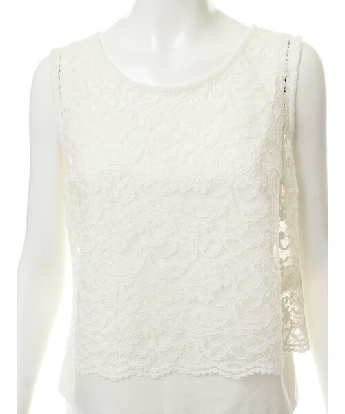 31 Sons de mode（トランテアン　ソン　ドゥ　モード）の「≪夏カタログ掲載ITEM≫スカラップレースセットアッププルオーバー（トップス・レディース・カーキ/ホワイト・36/38）」の7枚目の写真
