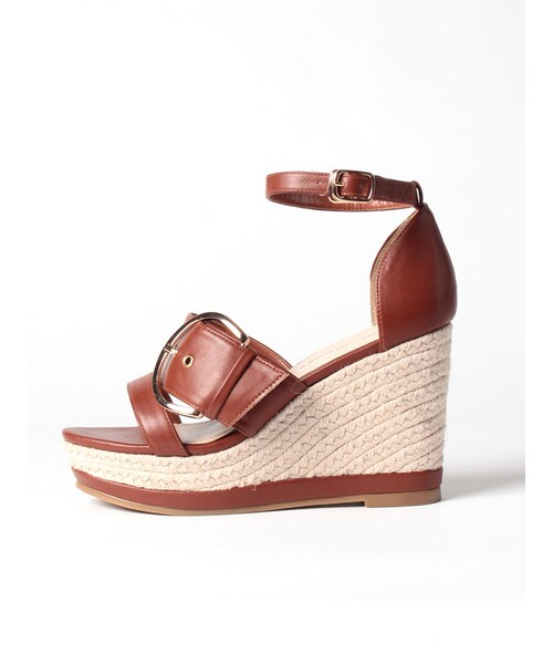 31 Sons de mode（トランテアン　ソン　ドゥ　モード）の「≪夏カタログ掲載ITEM≫ベルトウエッジサンダル（シューズ・レディース・ブラック/ホワイト/ブラウン・S/M/L）」の5枚目の写真