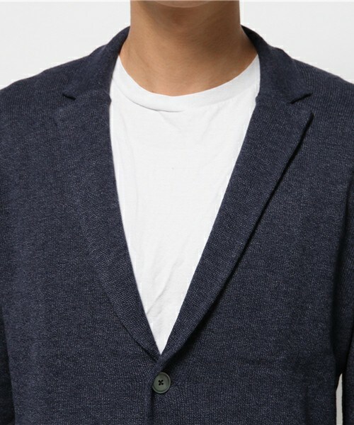 FREDY&GLOSTER(フレディアンドグロスター)の「リネン混テーラードカーディガン(カーディガン/ボレロ・メンズ・グレー/ネイビー・S/L/M)」の6枚目の写真