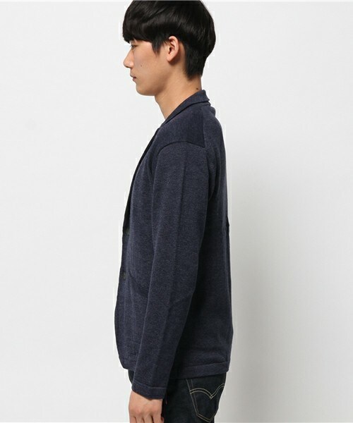 FREDY&GLOSTER(フレディアンドグロスター)の「リネン混テーラードカーディガン(カーディガン/ボレロ・メンズ・グレー/ネイビー・S/L/M)」の3枚目の写真