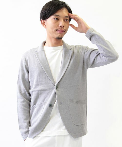 FREDY&GLOSTER(フレディアンドグロスター)の「リネン混テーラードカーディガン(カーディガン/ボレロ・メンズ・グレー/ネイビー・S/L/M)」の1枚目の写真