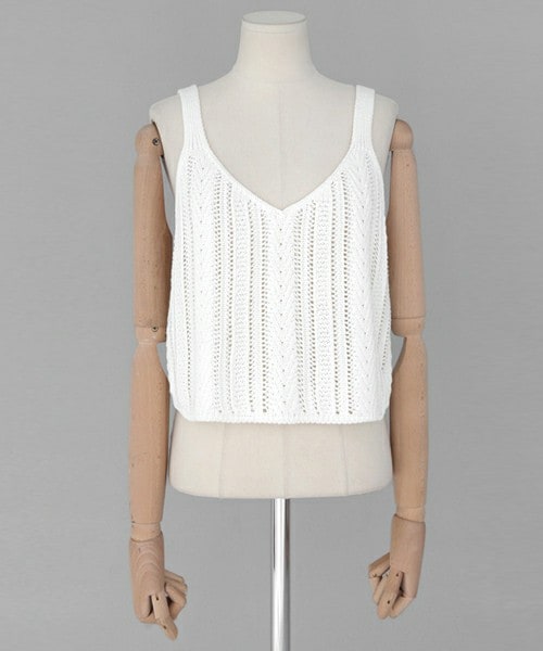 DHOLIC（ディーホリック）の「ケーブルニットミニマルビスチェ（キャミソール・レディース・ライトパープル/ミント/アイボリー/ブラック・FREE）」の2枚目の写真