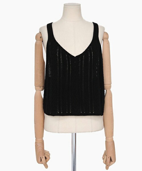 DHOLIC（ディーホリック）の「ケーブルニットミニマルビスチェ（キャミソール・レディース・ライトパープル/ミント/アイボリー/ブラック・FREE）」の3枚目の写真