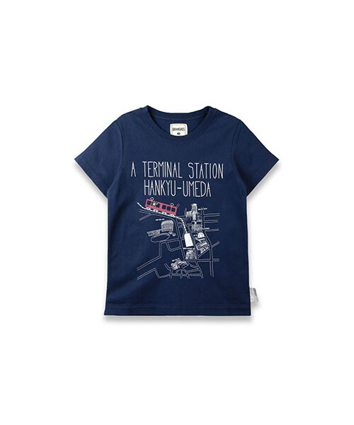 BRANSHES（ブランシェス）の「［阪急］梅田駅周辺マップ半袖Tシャツ（Tシャツ/カットソー・キッズ・オフホワイト/ネイビーブルー・90～130）」の2枚目の写真