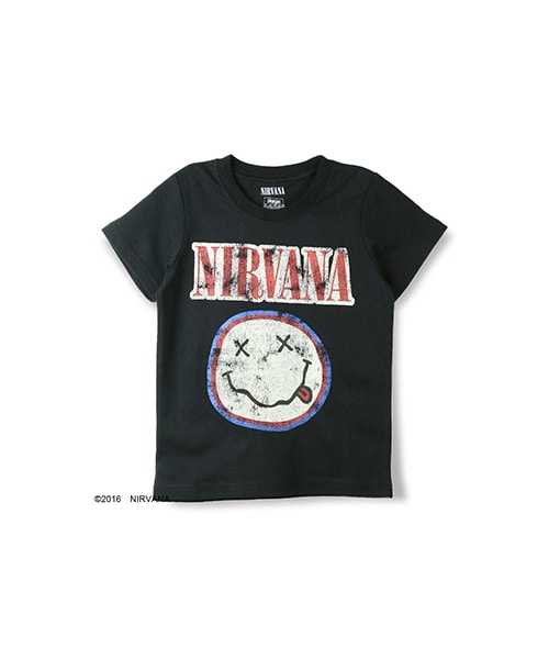 skeegee（スキージー）の「NIRVANAヴィンテージスマイルTシャツ（Tシャツ/カットソー・キッズ・オフホワイト/ブラック・90～130）」の2枚目の写真