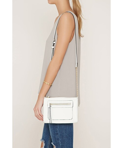 FOREVER 21（フォーエバー トゥエンティーワン）の「FOREVER 21 zipped faux leather crossbody（ショルダーバッグ・レディース・Black/Pink/White・ONE SIZE）」の20枚目の写真
