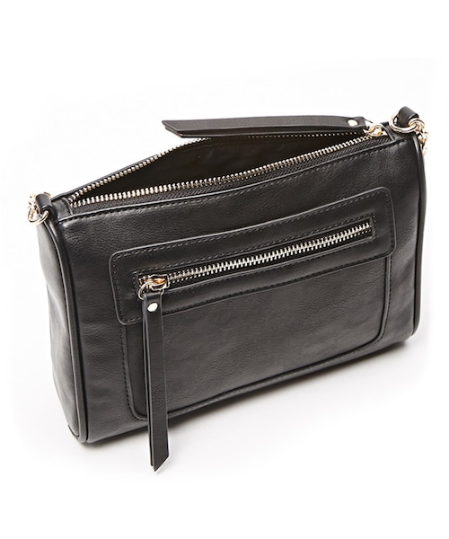 FOREVER 21（フォーエバー トゥエンティーワン）の「FOREVER 21 zipped faux leather crossbody（ショルダーバッグ・レディース・Black/Pink/White・ONE SIZE）」の7枚目の写真