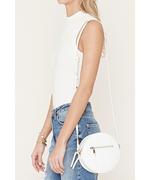FOREVER 21（フォーエバー トゥエンティーワン）の「FOREVER 21 faux leather crossbody（ショルダーバッグ・レディース・Black/White・ONE SIZE）」の5枚目の写真