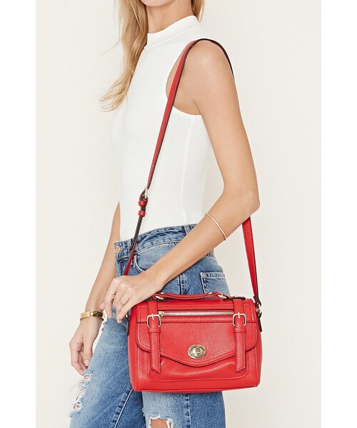 FOREVER 21（フォーエバー トゥエンティーワン）の「FOREVER 21 faux leather crossbody（ショルダーバッグ・レディース・Black/Beige/Red・ONE SIZE）」の14枚目の写真