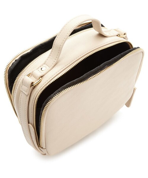 FOREVER 21（フォーエバー トゥエンティーワン）の「FOREVER 21 structured double zipper crossbody（ショルダーバッグ・レディース・Black/Beige・ONE SIZE）」の6枚目の写真