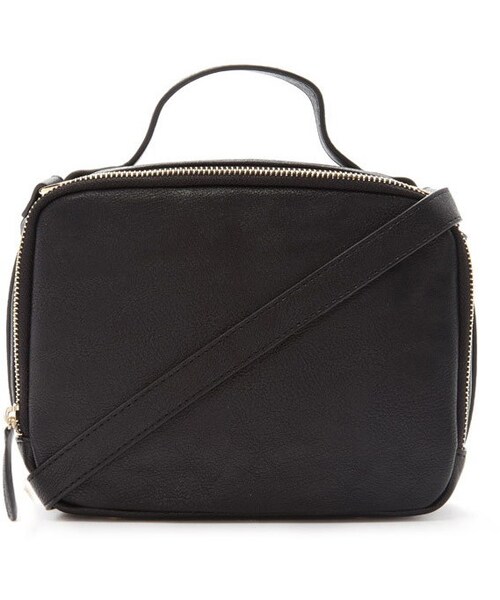 FOREVER 21（フォーエバー トゥエンティーワン）の「FOREVER 21 structured double zipper crossbody（ショルダーバッグ・レディース・Black/Beige・ONE SIZE）」の9枚目の写真