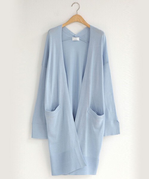 DHOLIC（ディーホリック）の「スリーブスリットハイゲージニットカーディガン（カーディガン/ボレロ・レディース・ネイビー/スカイブルー/サーモンピンク/ホワイト・FREE）」の3枚目の写真