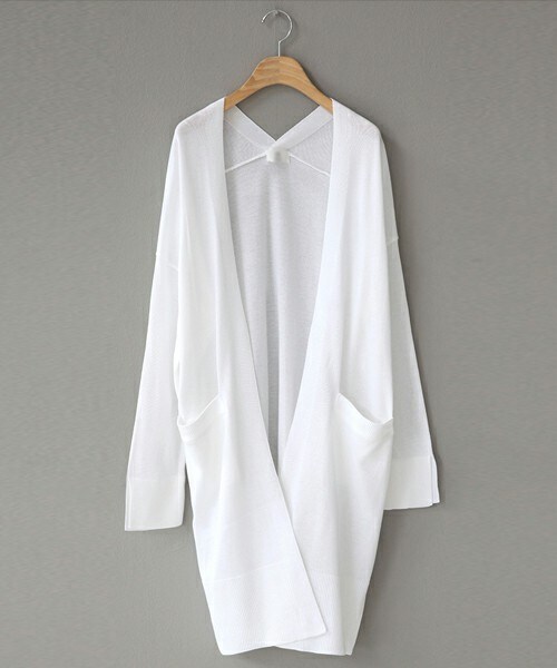 DHOLIC（ディーホリック）の「スリーブスリットハイゲージニットカーディガン（カーディガン/ボレロ・レディース・ネイビー/スカイブルー/サーモンピンク/ホワイト・FREE）」の2枚目の写真