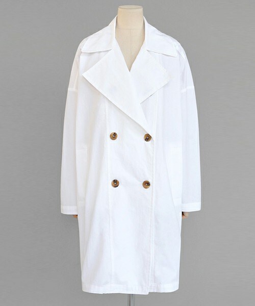 DHOLIC（ディーホリック）の「オーバーサイズダブルボタントレンチコート（トレンチコート・レディース・グリーン/ホワイト/ベージュ・FREE）」の2枚目の写真