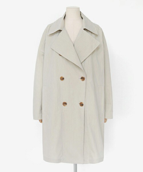 DHOLIC（ディーホリック）の「オーバーサイズダブルボタントレンチコート（トレンチコート・レディース・グリーン/ホワイト/ベージュ・FREE）」の3枚目の写真