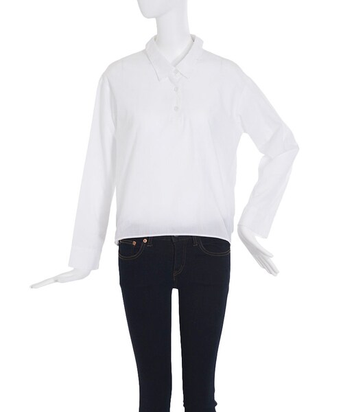 EMODA（エモダ）の「OPENシャツトップ（トップス・レディース・ホワイト/ブラック/アイスブルー・F）」の5枚目の写真