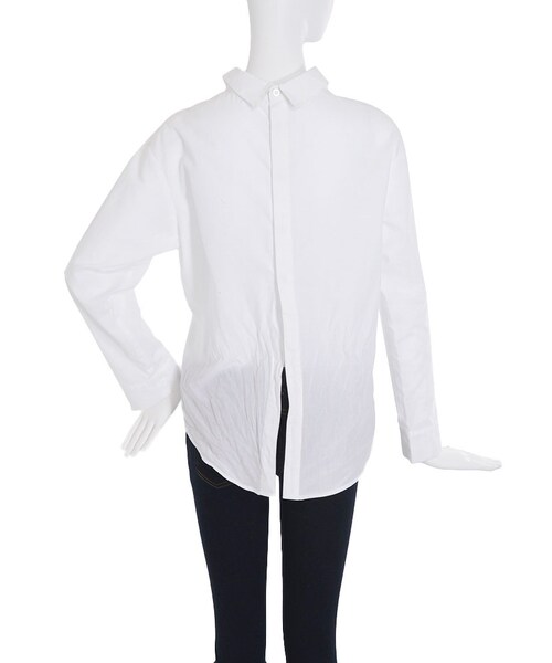 EMODA（エモダ）の「OPENシャツトップ（トップス・レディース・ホワイト/ブラック/アイスブルー・F）」の7枚目の写真