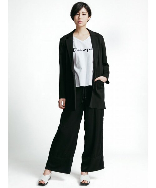 EMODA（エモダ）の「PONCH BOXYジャケット（ジャケット/アウター・レディース・グレー/ブラック・F）」の4枚目の写真