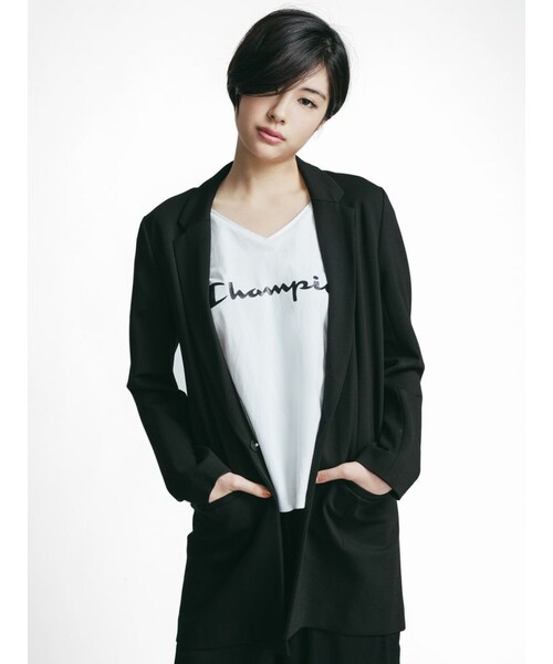 EMODA（エモダ）の「PONCH BOXYジャケット（ジャケット/アウター・レディース・グレー/ブラック・F）」の3枚目の写真