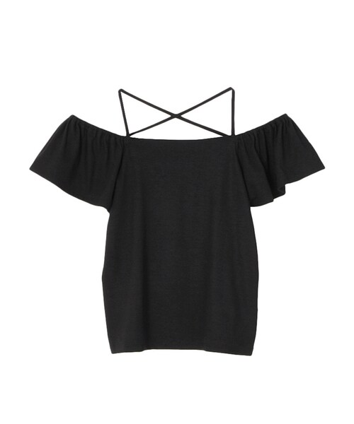 EVRIS（エヴリス）の「レースアップオフショルTOPS（トップス・レディース・ホワイト/ブラック/レッド/ベージュ・F）」の2枚目の写真