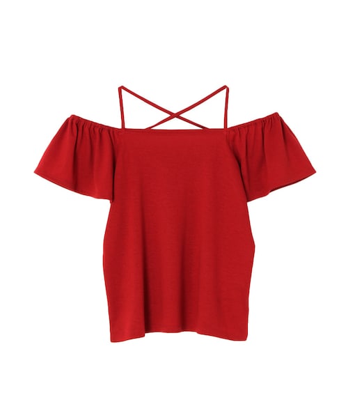 EVRIS（エヴリス）の「レースアップオフショルTOPS（トップス・レディース・ホワイト/ブラック/レッド/ベージュ・F）」の13枚目の写真