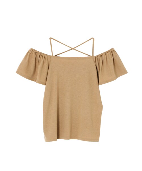 EVRIS（エヴリス）の「レースアップオフショルTOPS（トップス・レディース・ホワイト/ブラック/レッド/ベージュ・F）」の3枚目の写真