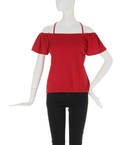 EVRIS（エヴリス）の「レースアップオフショルTOPS（トップス・レディース・ホワイト/ブラック/レッド/ベージュ・F）」の7枚目の写真