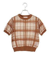 earth music&ecology | 【Special Price】＜WEB限定大きな・小さなサイズ＞シアーチェックニットプルオーバー(トップス)