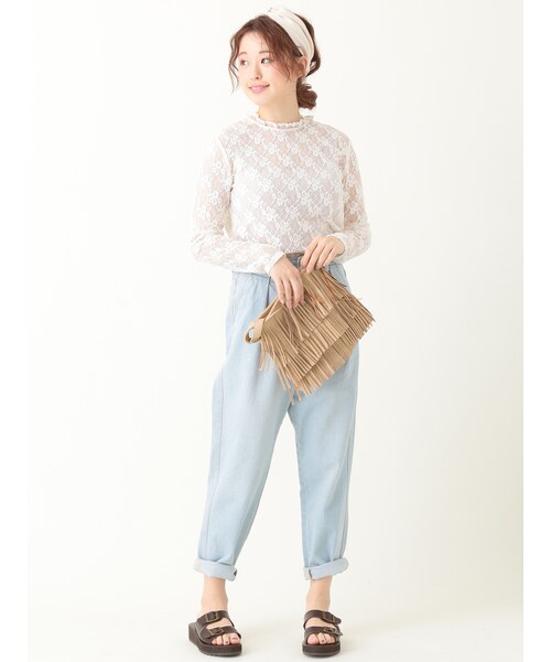 earth music&ecology(アースミュージックアンドエコロジー)の「【Special Price】マムジーンズ(パンツ・ライトインディゴ・S/M)」の8枚目の写真