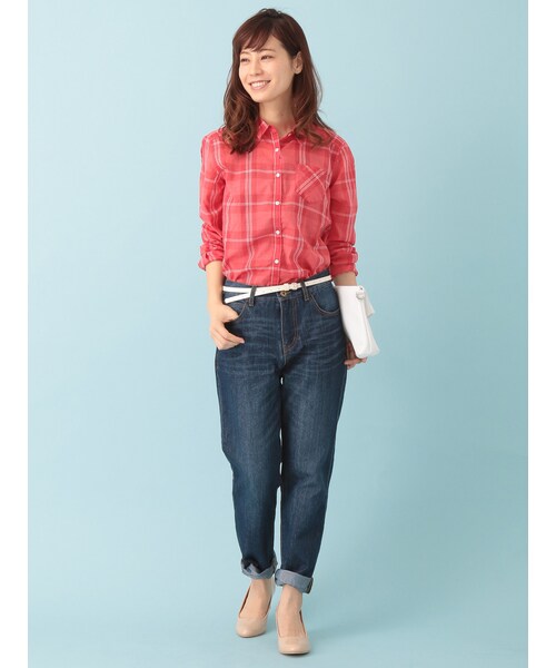 Green　Parks（グリーンパークス）の「ボーイフレンドデニムパンツ（パンツ・インディゴ/ライトインディゴ・S/M/L）」の4枚目の写真