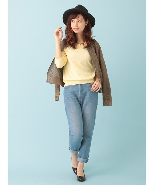 Green　Parks（グリーンパークス）の「ボーイフレンドデニムパンツ（パンツ・インディゴ/ライトインディゴ・S/M/L）」の5枚目の写真