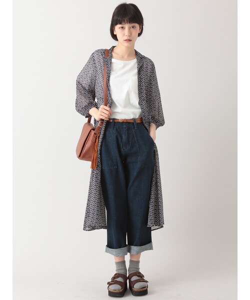 E hyphen world gallery（イーハイフンワールドギャラリー）の「デニムワイドパンツ（パンツ・インディゴ/ライトインディゴ・S/M）」の4枚目の写真