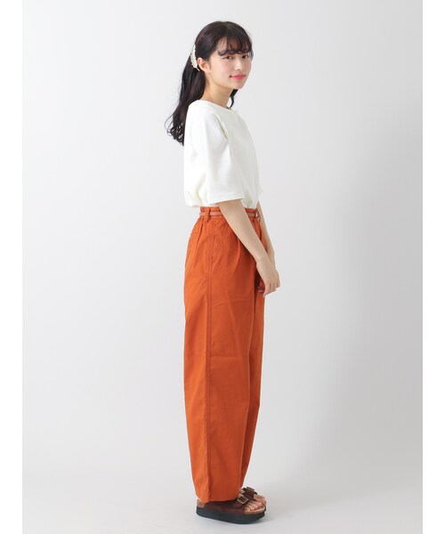 E hyphen world gallery（イーハイフンワールドギャラリー）の「・ツイルワイドパンツ（パンツ・ベージュ/オレンジ/カーキ/ネイビー・S/M）」の12枚目の写真